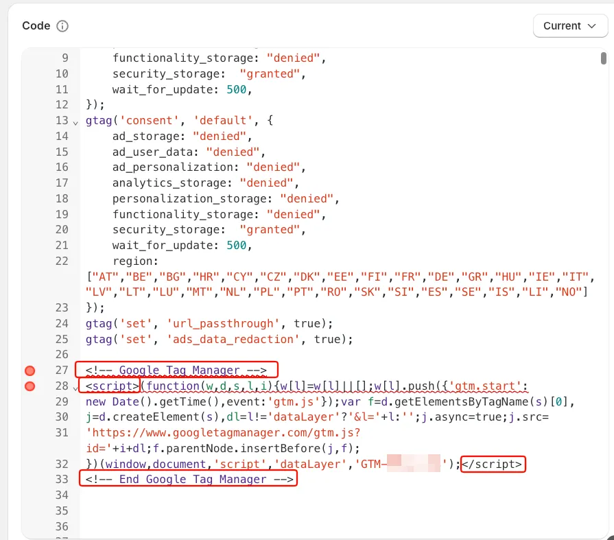 Cookifi - Shopify integration - GTM container snippet remove script